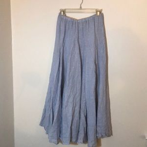 CP shades blue and white striped linen skirt